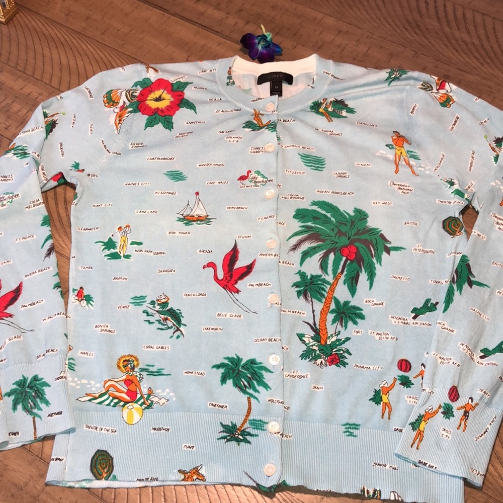 Greetings from FLA Postcard Sweater. All seasons. Vintage look, soft feel. Cute!